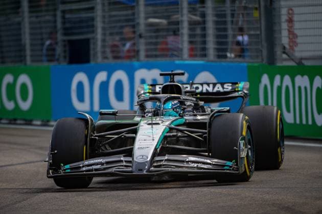 Formula 1 GP Singapore Friday, 03 10 2025 George Russell 63, Mercedes AMG Petronas F1 Team Formula 1 GP Singapore Friday, 03 10 2025 Copyright: xBEAUTIFULxSPORTS Erlhofx
