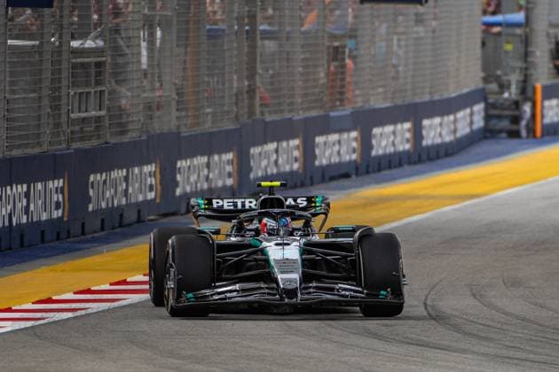 Formula 1 GP Singapore Friday, 03 10 2025 Andrea Kimi Antonelli 12, Mercedes AMG Petronas F1 Team Formula 1 GP Singapore Friday, 03 10 2025 Copyright: xBEAUTIFULxSPORTS Erlhofx