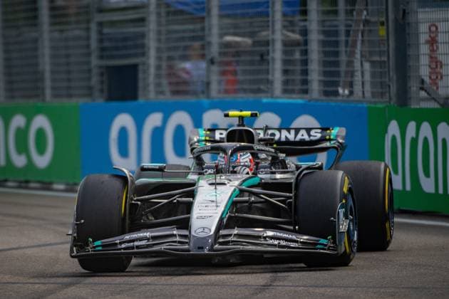 Formula 1 GP Singapore Friday, 03 10 2025 Andrea Kimi Antonelli 12, Mercedes AMG Petronas F1 Team Formula 1 GP Singapore Friday, 03 10 2025 Copyright: xBEAUTIFULxSPORTS Erlhofx