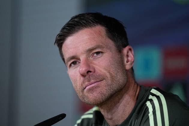 October 3, 2025, Valdebebas, Madrid, Spain: Xabi Alonso, head coach of Real Madrid, gives a press conference, PK, Pressekonferenz during the training day of Real Madrid ahead the Spanish League, LaLiga EA Sports, football match against Villarreal CF at Ciudad Deportiva Real Madrid on October 03, 2025, in Valdebebas, Madrid, Spain. Valdebebas Spain - ZUMAa181 20251003_zaa_a181_042 Copyright: xDennisxAgyemanx