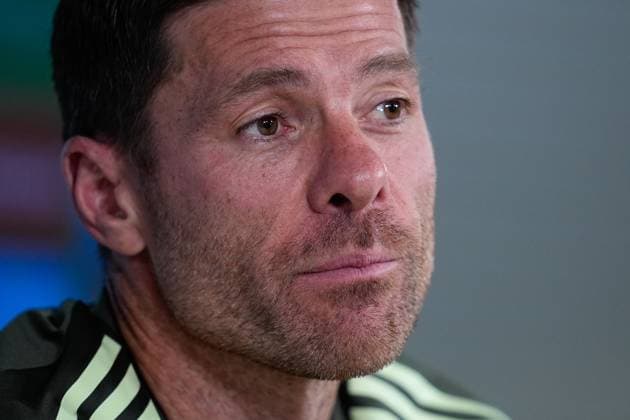 October 3, 2025, Valdebebas, Madrid, Spain: Xabi Alonso, head coach of Real Madrid, gives a press conference, PK, Pressekonferenz during the training day of Real Madrid ahead the Spanish League, LaLiga EA Sports, football match against Villarreal CF at Ciudad Deportiva Real Madrid on October 03, 2025, in Valdebebas, Madrid, Spain. Valdebebas Spain - ZUMAa181 20251003_zaa_a181_057 Copyright: xDennisxAgyemanx