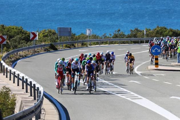 PXL_CroRace stage 4 CroRace cycling race Stage 4 from Krk to Labin pictured on Krk bridge, Croatia on 03. October. Stage four is 190 kilometers long.  GoranxKovacic PIXSELL