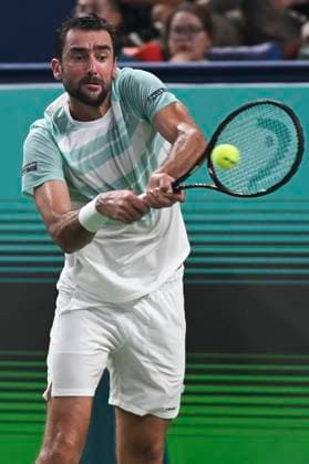 (251003) -- SHANGHAI, Oct. 3, 2025 -- Borna Coric hits a return during the men s singles round of 64 match between Novak Djokovic of Serbia and Borna Coric of Croatia at the ATP, Tennis Herren World Tour Shanghai Masters tennis tournament in Shanghai, east China, Oct. 3, 2025. ) (SP)CHINA-SHANGHAI-TENNIS-ATP TOUR-SHANGHAI MASTERS-MEN S SINGLES (CN) ChenxHaoming 