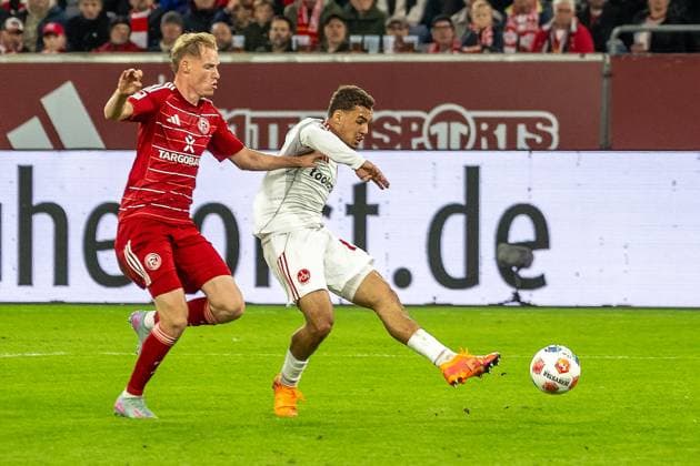 03 10 2025, Soccer 2 Bundesliga, Season 2025 2026, Matchday 08, Fortuna Duesseldorf 1 FC Nuernberg in the Merkur Spiel Arena in Duesseldorf Rafael Lubach 1 FC Nuernberg, 18 scores the goal for 1 0 Important note According to the regulations of the DFL German Football League and the DFB German Football Association, it is prohibited to to utilize or have utilized photographs taken in the stadium and or of the match in the form of sequential images and or video-like photo series Foto Kirchner Media Thomas Haesler Copyright: xKirchner-Media ThomasxHaeslerx