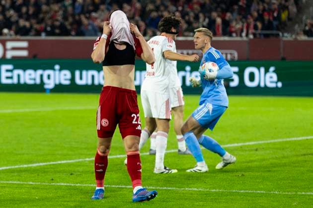 2 Soccer Bundesliga, Fortuna Düsseldorf 1 FC Nürnberg 03 10 2025 Danny Schmidt Fortuna Düsseldorf, 22 annoyed about a missed chance 2 Soccer Bundesliga, Fortuna Düsseldorf 1 FC Nürnberg, 8 Matchday, on 03 10 2025, Merkur Spiel Arena, Düsseldorf DFL regulations prohibit any use of photographs as image sequences and or quasi video Copyright: xBEAUTIFULxSPORTS Meuselx