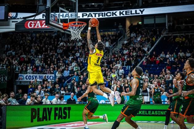 Basketball Berlin 03 10 2025 Season 2025 2026 EasyCredit BBL 1 Bundesliga Main Round Alba Berlin VET CONCEPT Gladiators Trier Rejean Ellis Alba Berlin, No 08
