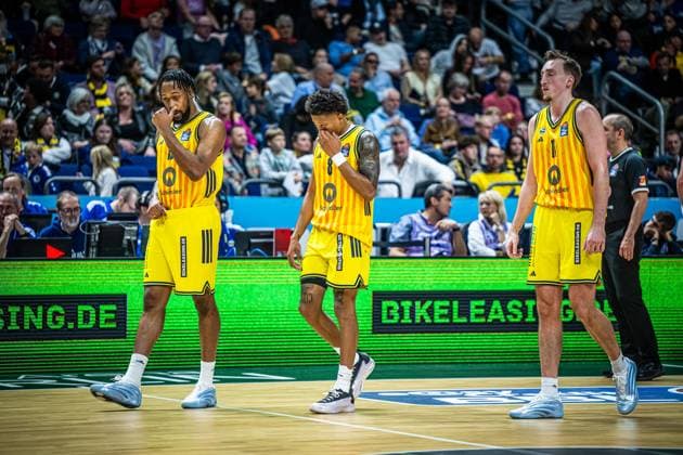 Basketball Berlin 03 10 2025 Season 2025 2026 EasyCredit BBL 1 Bundesliga Main Round Alba Berlin VET CONCEPT Gladiators Trier downed Alba players
