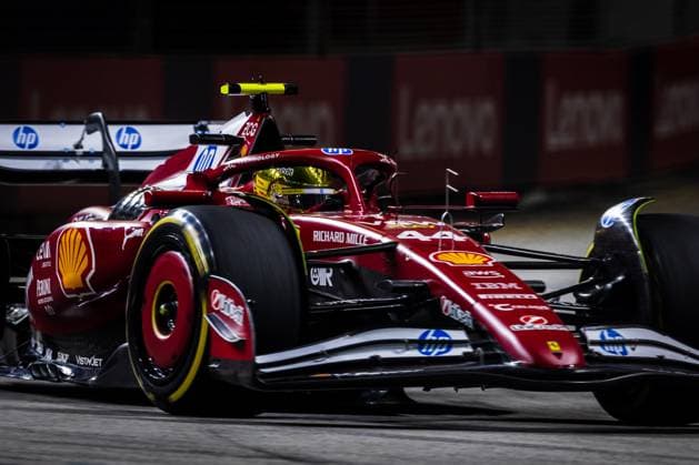 Marina Bay Street Circuit, Singapore, Singapore. 3.October.2025; Lewis Hamilton of Great Britain and Scuderia Ferrari during Formula One Singapore Grand Prix  aflo_305775301