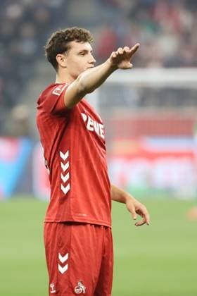 03 10 2025, xtvx, Soccer 1 Bundesliga, TSG 1899 Hoffenheim 1 FC Köln v l Eric Martel 1 FC Koeln gives instructions, gesticulates, gesticulates with arms gives instructions, gesticulates DFL DFB REGULATIONS PROHIBIT ANY USE OF PHOTOGRAPHS as IMAGE SEQUENCES and or QUASI VIDEO Sinsheim