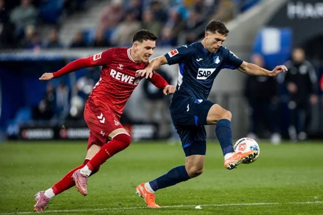 1 Soccer Bundesliga TSG 1899 Hoffenheim 1 FC Köln 03 10 2025 duel Said El Mala 1 FC Köln, 13 , Robin Hranac TSG 1899 Hoffenheim, 2 1 Soccer Bundesliga, TSG 1899 Hoffenheim 1 FC Köln, Sinsheim, PREZERO Arena am 03 10 2025 DFL REGULATIONS PROHIBIT ANY USE OF PHOTOGRAPHS AS IMAGE SEQUENCES AND OR QUASI VIDEO Copyright: xBEAUTIFULxSPORTS Wunderlx