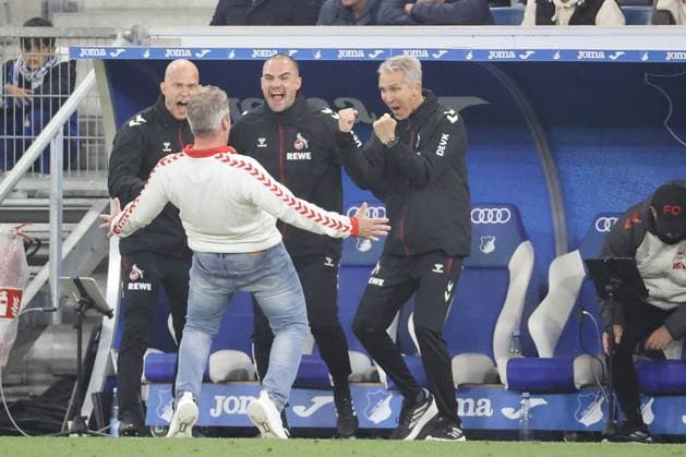 03 10 2025, xtvx, Fussball 1 Bundesliga, TSG 1899 Hoffenheim 1 FC Köln v l Trainer Lukas Kwasniok 1 FC Koeln nach dem Spiel, after the match DFL DFB REGULATIONS PROHIBIT ANY USE OF PHOTOGRAPHS as IMAGE SEQUENCES and or QUASI VIDEO Sinsheim