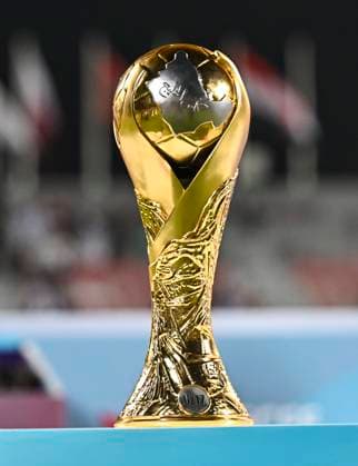 UNITED ARAB EMIRATES V SAUDI ARABIA ,FINAL U-17 GULF CUP QATAR 2025 The winner s trophy is displayed after the Arab Gulf Cup Football Federation (AGCFF) U-17 Gulf Cup Qatar 2025 final football match between United Arab Emirates and Saudi Arabia at Grand Hamad Stadium in Doha, Qatar, on October 3, 2025. DOHA Qatar Copyright: xNOUSHADx