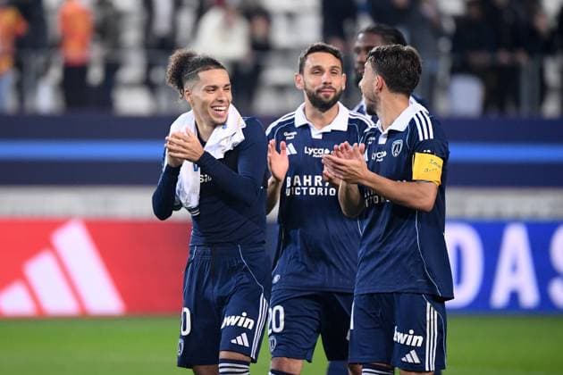 Paris FC v FC Lorient - Ligue 1 McDonald s 2025 2026 21 Maxime LOPEZ (pfc) - 20 Julien LOPEZ (pfc) - 10 Ilan KEBBAL (pfc) during the Ligue 1 McDonald s match between Paris and Lorient at Stade Jean Bouin on October 3, 2025 in Paris, France. Paris France  Copyright: xFEPx 776348148