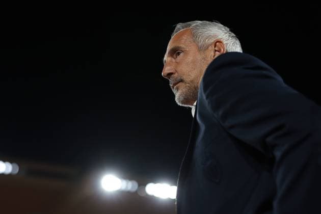 Monaco, Monaco, 1st October 2025. Adi Hutter Head coach of AS Monaco looks on prior to kick off in the AS Monaco vs Manchester City UEFA Champions League match at Stade Louis II, Monaco. Picture credit should read: Jonathan Moscrop Sportimage EDITORIAL USE ONLY. No use with unauthorised audio, video, data, fixture lists, club league logos or live services. Online in-match use limited to 120 images, no video emulation. No use in betting, games or single club league player publications. SPI_168_JM_MONACO_MANCITY_UCL_ SPI-4166-0168