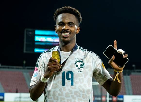 UNITED ARAB EMIRATES V SAUDI ARABIA ,FINAL U-17 GULF CUP QATAR 2025 Mukhtar Ali Barnawiof Saudi Arabia celebrates after winning the Arab Gulf Cup Football Federation (AGCFF) U-17 Gulf Cup Qatar 2025 final football match between United Arab Emirates and Saudi Arabia at Grand Hamad Stadium in Doha, Qatar, on October 3, 2025. DOHA Qatar Copyright: xNOUSHADx