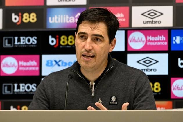 Bournemouth v Fulham Premier League 03 10 2025. AFC Bournemouth manager Andoni Iraola during the post match press conference, PK, Pressekonferenz the Premier League match between Bournemouth and Fulham at the Vitality Stadium, Bournemouth, England on 3 October 2025. Bournemouth Vitality Stadium Dorset England Editorial use only DataCo restrictions apply See www.football-dataco.com , Copyright: xGrahamxHuntx PSI-22994-0233