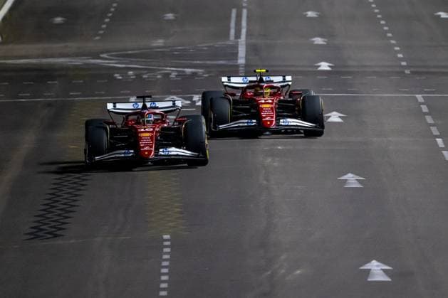 MARINA BAY, SINGAPORE: Charles Leclerc, racing for the Ferrari team during the 2025 Formula 1 Singapore Grand Prix at the Marina Bay Street Circuit in Marina Bay, Singapore