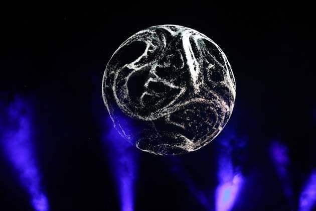 Launch of the FIFA World Cup, WM, Weltmeisterschaft, Fussball 2026 official match ball in Mexico City MEXICO CITY, MEXICO - OCTOBER 03: Holograms are displayed during the launch of Trionda the FIFA World Cup 2026 official match ball, at the Azteca stadium, in Mexico City, Mexico on October 03, 2025. Daniel Cardenas Anadolu Mexico City Mexico. Editorial use only. Please get in touch for any other usage.  Copyright: x2025xAnadoluxDanielxCardenasx