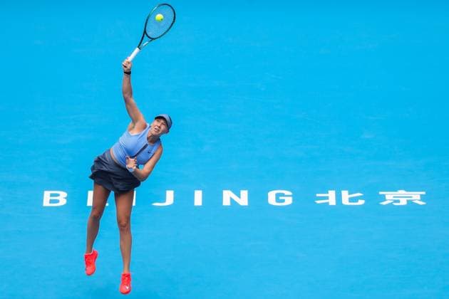 BEIJING, CHINA - OCTOBER 04: Amanda Anisimova of the United States returns a shot in the Women s Singles Semifinal match against Coco Gauff of the United States on day 13 of the 2025 China Open at the National Tennis Center on October 4, 2025 in Beijing, China.  Copyright: xVCGx 111595015898