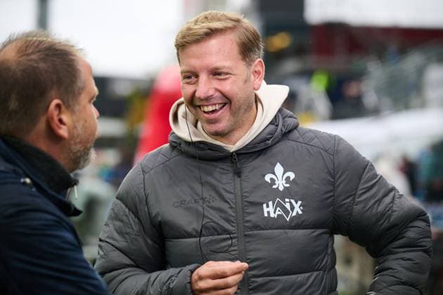 04 10 2025, Football, Men, 2 BL Bundesliga , Season 2025 2026, Holstein Kiel SV Darmstadt 98, 8 Matchday Coach Florian Kohfeldt Darmstadt Kiel, Holstein Stadion Holstein Stadion Schleswig Holstein Germany
