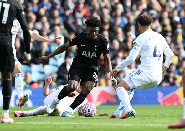 Mohammed Kudus of Tottenham Hotspur Leeds United v Tottenham Hotspur, Premier League, Football, Elland Road, Leeds, UK - 04 Oct 2025Leeds Elland Road United Kingdom EDITORIAL USE ONLY No use with unauthorised audio, video, data, fixture lists, club league logos or live services. Online in-match use limited to 120 images, no video emulation. No use in betting, games or single club league player publications. Copyright: xAnnaxGowthorpe Shutterstockx 15515788y