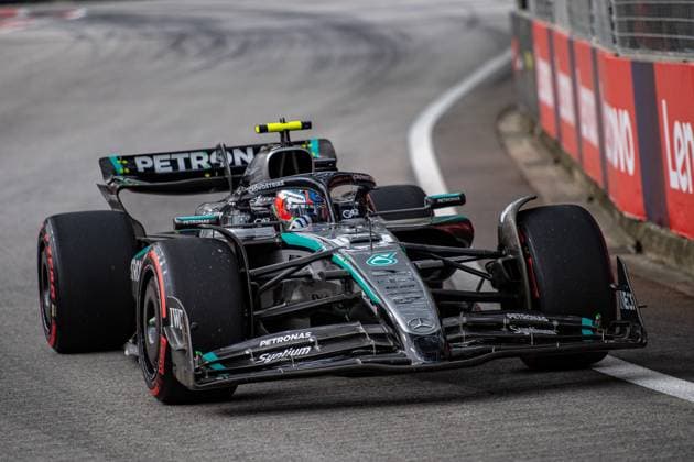 Formula 1 GP Singapore Saturday, 04 10 2025 Andrea Kimi Antonelli 12, Mercedes AMG Petronas F1 Team Formula 1 GP Singapore Saturday, 04 10 2025 Copyright: xBEAUTIFULxSPORTS Erlhofx