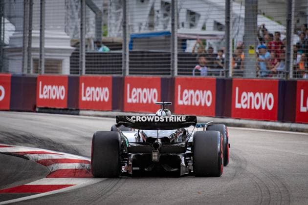 Formula 1 GP Singapore Saturday, 04 10 2025 George Russell 63, Mercedes AMG Petronas F1 Team Formula 1 GP Singapore Saturday, 04 10 2025 Copyright: xBEAUTIFULxSPORTS Erlhofx