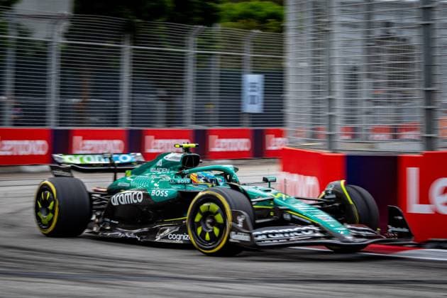 Formula 1 GP Singapore Saturday, 04 10 2025 Fernando Alonso 14, Aston Martin Aramco F1 Team Formula 1 GP Singapore Saturday, 04 10 2025 Copyright: xBEAUTIFULxSPORTS Erlhofx