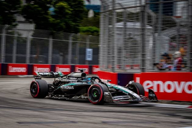 Formula 1 GP Singapore Saturday, 04 10 2025 George Russell 63, Mercedes AMG Petronas F1 Team Formula 1 GP Singapore Saturday, 04 10 2025 Copyright: xBEAUTIFULxSPORTS Erlhofx