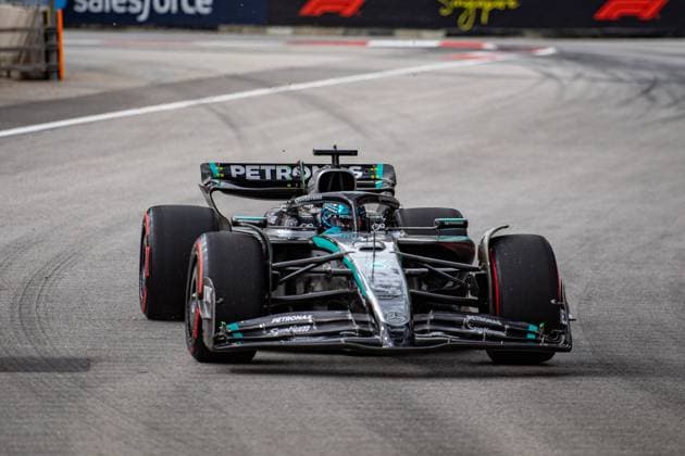 Formula 1 GP Singapore Saturday, 04 10 2025 George Russell 63, Mercedes AMG Petronas F1 Team Formula 1 GP Singapore Saturday, 04 10 2025 Copyright: xBEAUTIFULxSPORTS Erlhofx