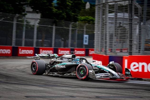 Formula 1 GP Singapore Saturday, 04 10 2025 George Russell 63, Mercedes AMG Petronas F1 Team Formula 1 GP Singapore Saturday, 04 10 2025 Copyright: xBEAUTIFULxSPORTS Erlhofx