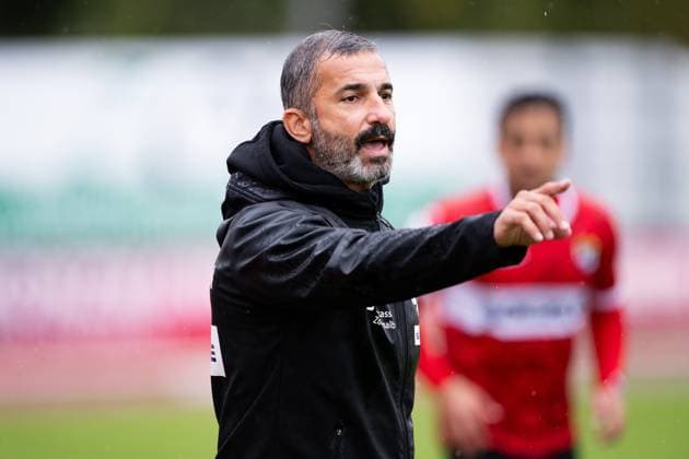 Murat Isik, TSG Balingen, Coach still unhappy, TSG Balingen vs Kickers Offenbach, Football, Regionalliga Suedwest, Matchday 11, Season 2025 2026, 04 10 2025, Eibner Pressefoto Andreas Ulmer TSG Balingen vs Kickers Offenbach, Football, Regionalliga Suedwest, Matchday 11, Season 2025 2026, 04 10 2025, Balingen Copyright: xEibner-Pressefoto AndreasxUlmerx EP_AUR