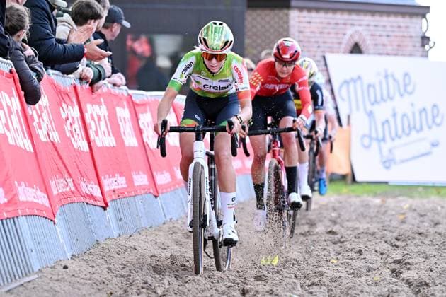 Dutch Inge van der Heijden pictured during the women s elite race of the Exact Cross, stage 1 (out of 7) in the Exact Cross cyclocross competition, in Meulebeke, on Saturday 04 October 2025. MAARTENxSTRAETEMANS  x136051554x