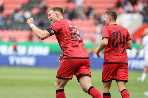 3 Liga FC Ingolstadt 04 SSV Ulm Goal Jubel Treffer 2 1 Simon Lorenz 32, FCI with his head, 3 Liga FC Ingolstadt 04 Season 2025 2026 SSV Ulm