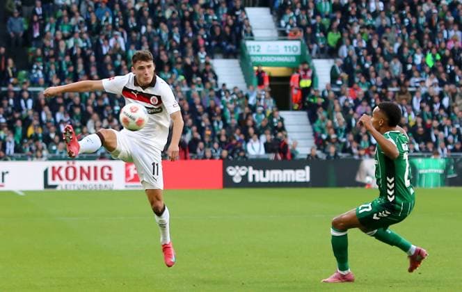 Germany Soccer Bundesliga 2025 26, Matchday 6 SV Werder Bremen vs FC St Pauli Weserstadion Stadion Bremen Arkadiusz Pyrka FC St Pauli, 11 Bremen Copyright: xAymanxAlahmedx
