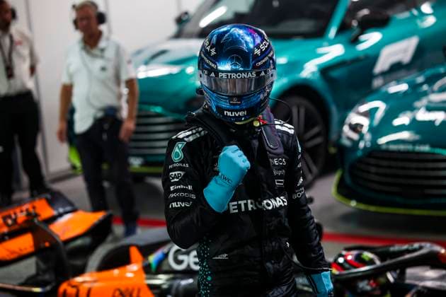 F1 - SINGAPORE GRAND PRIX 2025 63 RUSSELL George (gbr), Mercedes AMG F1 Team W16, action during the 2025 Formula 1 Singapore Grand Prix, 18th round of the 2025 FIA Formula One World Championship, WM, Weltmeisterschaft from October 3 to 5, 2025 on the Marina Bay Street Circuit, in Singapore - SingaporeSingapore  Copyright: xXavixBonillax