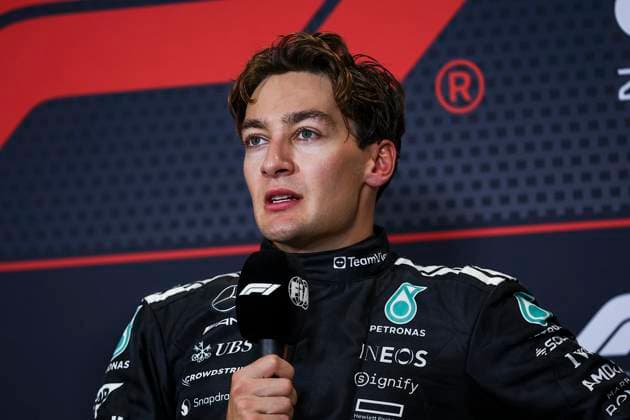 F1 - SINGAPORE GRAND PRIX 2025 press conference, PK, Pressekonferenz RUSSELL George (gbr), Mercedes AMG F1 Team W16, portrait during the 2025 Formula 1 Singapore Grand Prix, 18th round of the 2025 FIA Formula One World Championship, WM, Weltmeisterschaft from October 3 to 5, 2025 on the Marina Bay Street Circuit, in Singapore - SingaporeSingapore  Copyright: xEricxAlonsox