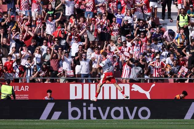 October 4, 2025, Girona, Girona, SPAIN: Vladyslav Vanat of Girona FC celebrates a goal during the Spanish league, La Liga EA Sports, football match played between Girona FC and Valencia CF at Montilivi stadium on October 04, 2025 in Girona, Spain. Girona SPAIN - ZUMAa181 20251004_zaa_a181_038 Copyright: xJavierxBorregox