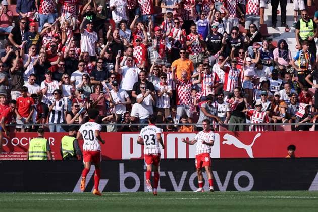 October 4, 2025, Girona, Girona, SPAIN: Vladyslav Vanat of Girona FC celebrates a goal during the Spanish league, La Liga EA Sports, football match played between Girona FC and Valencia CF at Montilivi stadium on October 04, 2025 in Girona, Spain. Girona SPAIN - ZUMAa181 20251004_zaa_a181_044 Copyright: xJavierxBorregox