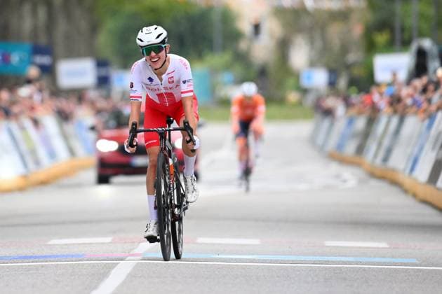 UEC 2025 Road European Championship, EM, Europameisterschaft Drome-Ardeche 04 10 2025 iGUILHERAND-GRANGES, FRANCE - OCTOBER 04 : Niewiadoma Katarzyna Anna (Poland) during the Women Elite cycling road race of the 2025 UEC Road European Championship Drome-Ardeche 10th edition an UCI Continental Championships cycling race of 116.1 km with start in Privas and finish in Guilherand-Granges on October 4, 2025 in Guilherand-Granges, France, 04 10 2025 Guilherand-Granges France  Copyright: xVincentxKalutx