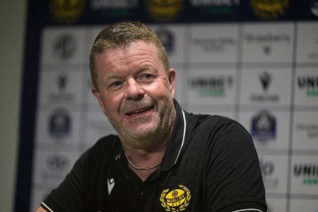 251004 Mjällbys coach Anders Torstensson after the football match in Allsvenskan between Mjällby and Elfsborg on October 4, 2025 in Hällevik  Copyright: MATHILDAxSCHULER BB251004MA096