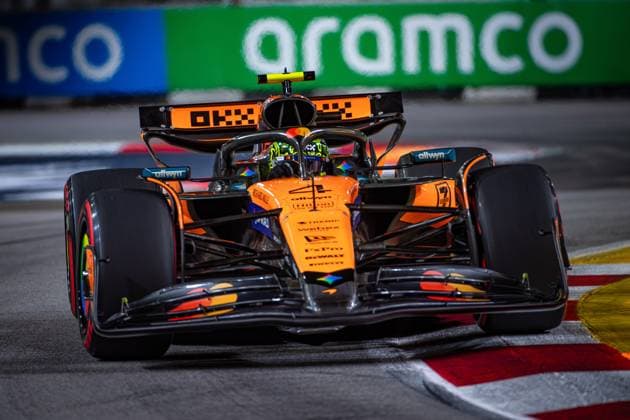 Formula 1 GP Singapore Saturday, 04 10 2025 Lando Norris 4, McLaren Formula 1 Team Formula 1 GP Singapore Saturday, 04 10 2025 Copyright: xBEAUTIFULxSPORTS Erlhofx