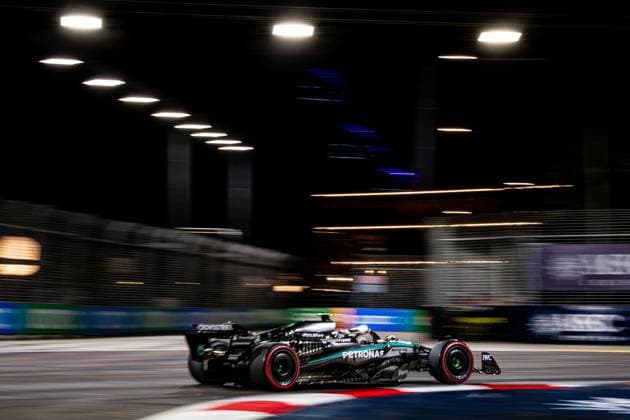 Formula 1 GP Singapore Saturday, 04 10 2025 Andrea Kimi Antonelli 12, Mercedes AMG Petronas F1 Team Formula 1 GP Singapore Saturday, 04 10 2025 Copyright: xBEAUTIFULxSPORTS Erlhofx