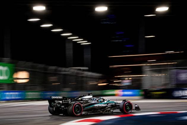 Formula 1 GP Singapore Saturday, 04 10 2025 George Russell 63, Mercedes AMG Petronas F1 Team Formula 1 GP Singapore Saturday, 04 10 2025 Copyright: xBEAUTIFULxSPORTS Erlhofx