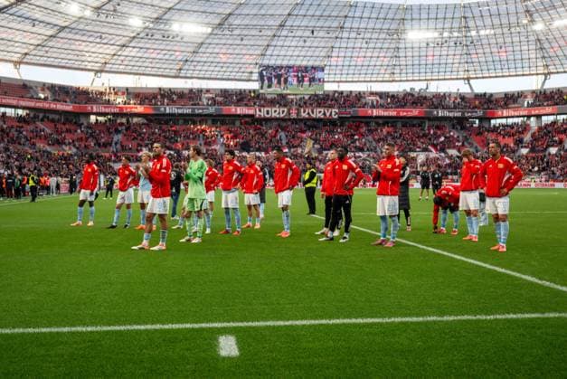 Soccer, Men, Season 2025 2026, 1 Bundesliga 6 Matchday , Bayer 04 Leverkusen 1 FC Union Berlin, Berlin disappointment after final whistle, 04 10 2025, Copyright: xMatthiasxKochx