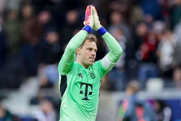 Torhueter Manuel Neuer (FC Bayern Muenchen) jubelt, Bundesliga, Eintracht Frankfurt v FC Bayern München, Deutsche Bank Park am 04. October 2025 in Frankfurt am Main, Deutschland. (Foto von Marco Steinbrenner DeFodi Images) Torhueter Manuel Neuer (FC Bayern Muenchen) cheers, Bundesliga, Eintracht Frankfurt v FC Bayern München, Deutsche Bank Park, October 4, 2025 in Frankfurt am Main, Germany. (Photo by Marco Steinbrenner DeFodi Images) DFL regulations prohibit any use of photographs as image sequences and or quasi-video. Goalkeeper Manuel Neuer FC Bayern Muenchen cheers, Bundesliga, Eintracht Frankfurt v FC Bayern München, Deutsche Bank Park am 04 October 2025 in Frankfurt am Main, Germany Photo by Marco Steinbrenner DeFodi Images Goalkeeper Manuel Neuer FC Bayern Muenchen cheers, Bundesliga, Eintracht Frankfurt v FC Bayern München, Deutsche Bank Park, October 4, 2025 in Frankfurt am Main, Germany Photo by Marco Steinbrenner DeFodi Images DFL regulations prohibit any use of photographs as image sequences and or quasi video