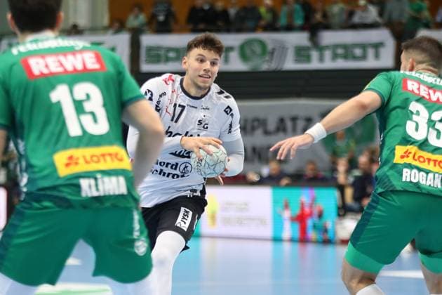 Handball DAIKIN HBL SC DHfK Leipzig SG Flensburg Handewitt 04 10 2025 Marko Grgic 17, SG Flensburg Handewitt Handball, DAIKIN HBL, 1 Bundesliga, Season 2025 2026, Matchday 7 SC DHfK Leipzig vs SG Flensburg Handewitt on 04 10 2025 at Quarterback Immobilien Arena Leipzig Copyright: xBEAUTIFULxSPORTS JanxKaeferx