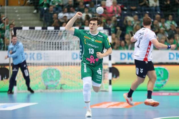 Handball DAIKIN HBL SC DHfK Leipzig SG Flensburg Handewitt 04 10 2025 Matej Klima 13, SC DHfK Leipzig cheers handball, DAIKIN HBL, 1 Bundesliga, Season 2025 2026, Matchday 7 SC DHfK Leipzig vs SG Flensburg Handewitt on 04 10 2025 at Quarterback Immobilien Arena Leipzig Copyright: xBEAUTIFULxSPORTS JanxKaeferx