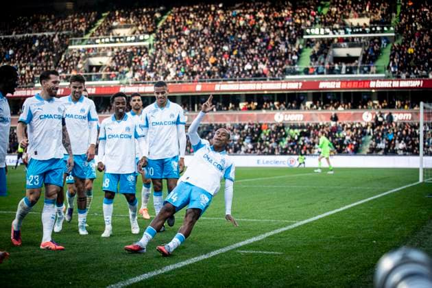 FOOTBALL: Ligue 1 Metz vs Marseille. 04 10 2025 stade saint-symphorien Joie des joueurs de l equipe de Marseille apres le but de Igor Paixao 14  Copyright: xElyxandroxCEGARRAx