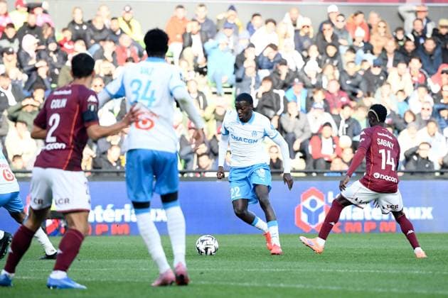 FC Metz v Olympique de Marseille - Ligue 1 McDonald s 2025 2026 22 Timothy WEAH (om) during the Ligue 1 McDonald s match between Metz and Marseille at Stade Saint-Symphorien on October 4, 2025 in Metz, France. Metz France  Copyright: xFEPx 776348156